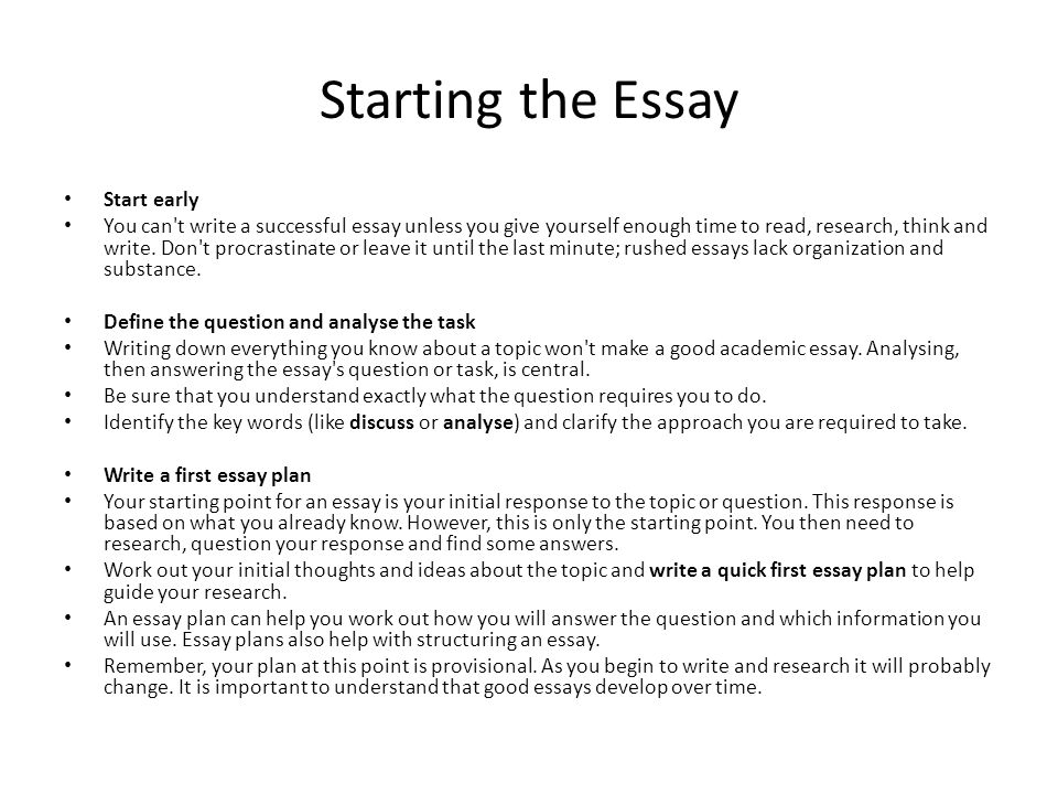 Beginning essay question